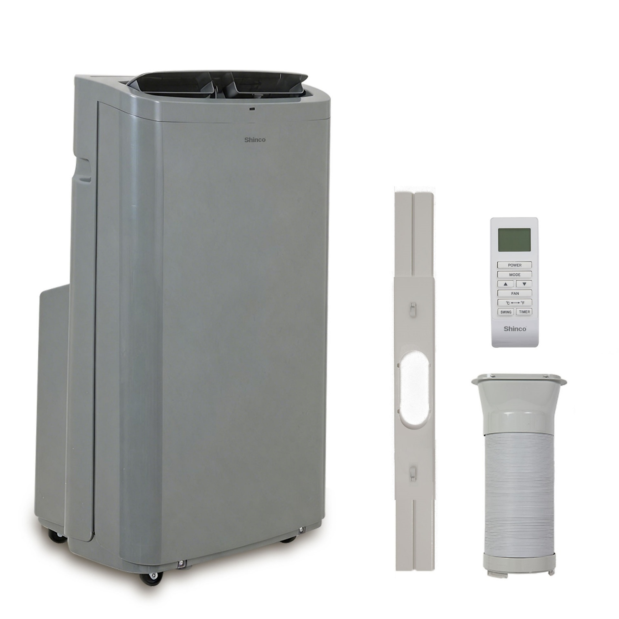 EdenDirect Portable Air Conditioner — 14000 BTU, Heater, Cools Heats up to 700 Sq. Ft., Dehumidifier, Fan, Remote Control, Window Kit, Grey